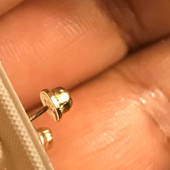 Crown Studs Made in 14k Italian Yellow Gold - Picture 2 of 2